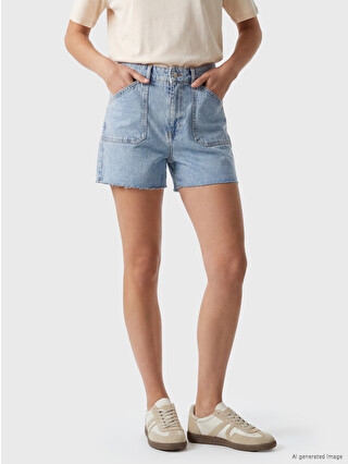 LCW Jeans Regular Fit Women's Denim Shorts - S6T486Z8-311 | LC Waikiki