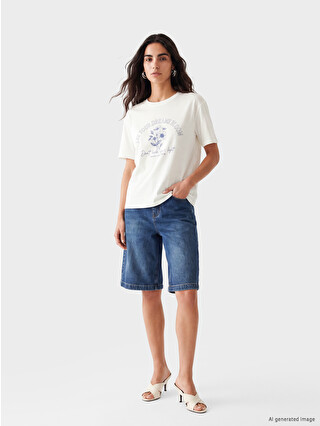 LCW Jeans Bermuda Fit Women's Jean Shorts - S6T493Z8-309 | LC Waikiki