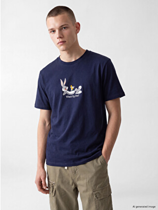 XSIDE Crew Neck Bugs Bunny Printed Men's T-shirt - S6U207Z8-M00