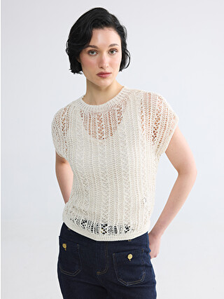 LCW Vision Crew Neck Open-Knit Women's Knitwear Sweater - S6U284Z8