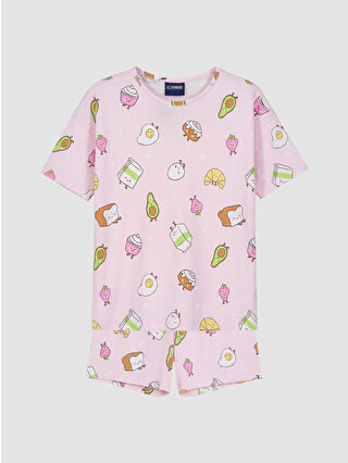 Açık Pembe Baskılı