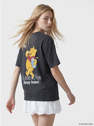 XSIDE Winnie The Pooh Baskılı %100 Pamuklu Kadın Tişört - S6V956Z8
