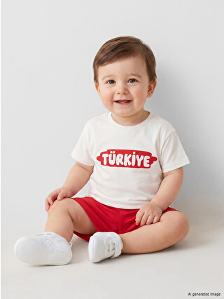 LCW baby Ekru Türkiye Baskılı Erkek Bebek Tişört - S6QB30Z1-FDU | LCW