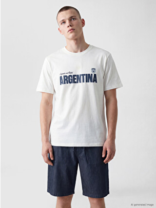 FIFA World Cup26 アルゼンチンvsヨルダン　マッチデーTシャツＬ XSIDE Fifa 2026 World Cup Argentina Printed Men's T-shirt