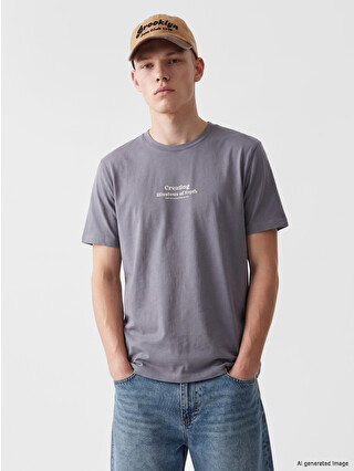 XSIDE Crew Neck Short Sleeve Printed Combed Cotton Men's T-shirt