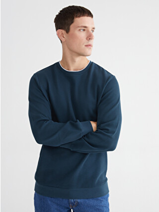 LCWAIKIKI Classic Petrol Bisiklet Yaka Erkek Sweatshirt - S60352Z8