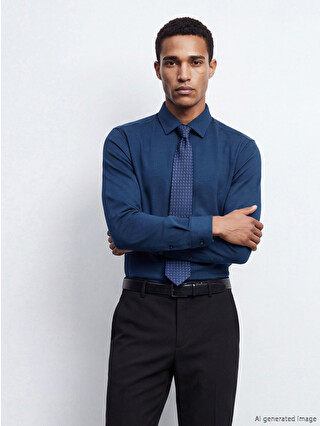 LCW BUSINESS Slim Fit Dobby Men's Shirt - S60910Z8-CRP | LC Waikiki