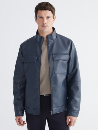 LCWAIKIKI Classic Standard Fit Funnel Neck Men's Faux Leather