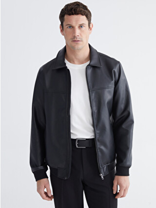 LCWAIKIKI Classic Shirt Collar Men's Faux Leather Jacket