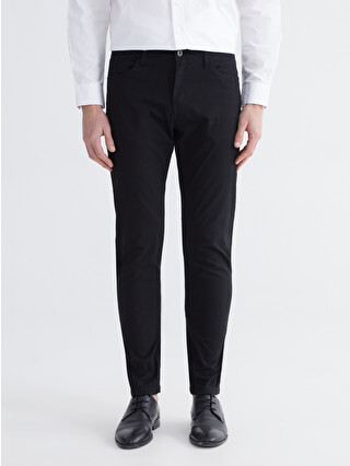 82works① LCWAIKIKI Classic Siyah Dar Kalıp Gabardin Erkek Chino Pantolon