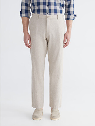 LCWAIKIKI Classic Regular Fit Linen Blend Men's Chino Trousers