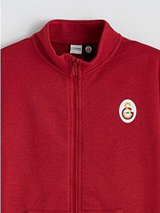 LCW Kids Dik Yaka Galatasaray Baskılı Erkek Çocuk Fermuarlı