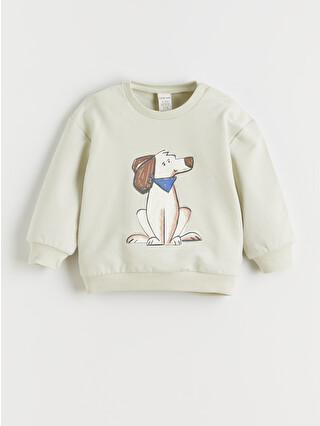LCW baby Yeşil Baskılı Erkek Bebek Sweatshirt ve Eşofman Altı