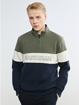 SOUTHBLUE Mock Neck Color Block Men's Sweatshirt - S63532Z8-J2L