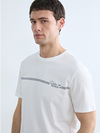 SOUTHBLUE Plus Size Crew Neck Printed Cotton Men's T-Shirt