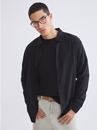 XSIDE Regular Fit Gabardine Men's Shirt - S63594Z8-RQL | LC Waikiki