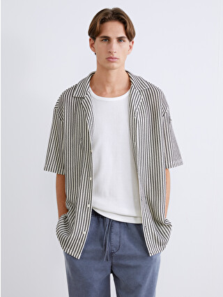 XSIDE Loose Fit Striped Men's Shirt - S63657Z8-LEG | LC Waikiki