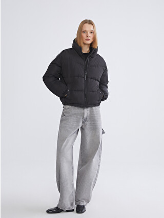 XSIDE Dik Yaka Oversize Kadın Şişme Mont - S63755Z8-CVL | LC Waikiki