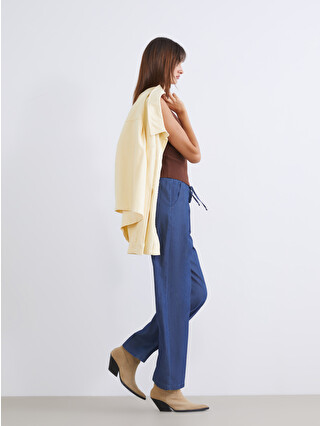 LCWAIKIKI Classic Elastic Waist Wide Leg Women's Jeans - S63841Z8