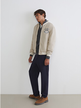 XSIDE Embroidered Suede Men's Jacket - S63886Z8-Z8T | LC Waikiki