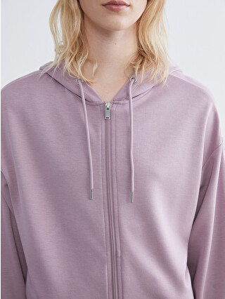 LCWAIKIKI Basic Soft Touch Women's Zip-Up Hoodie - S64101Z8-GCW
