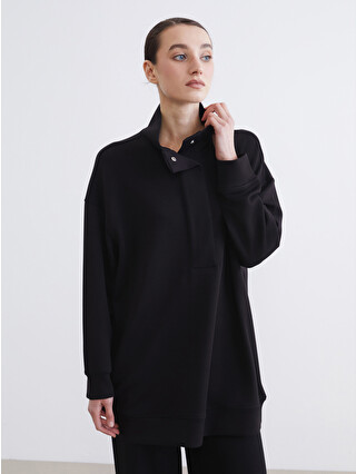 LCW Modest Stand-up Collar Women's Sweatshirt Tunic - S64411Z8-CVL