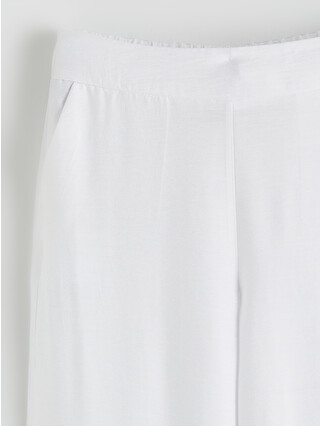 LCW Modest Elastic Waist Wide Leg Women's Trousers - S65048Z8-QVD