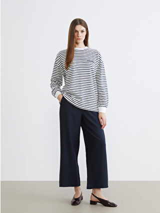 LCW Modest Elastic Waist Wide Leg Women's Trousers - S65048Z8-ZKF