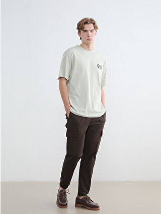 XSIDE Kahverengi Regular Fit Gabardin Erkek Kargo Pantolon