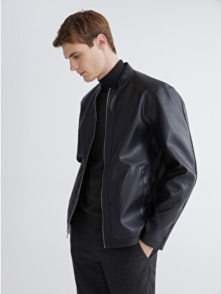 SOUTHBLUE Mock Neck Men's Faux Leather Jacket - S65211Z8-CVL | LC