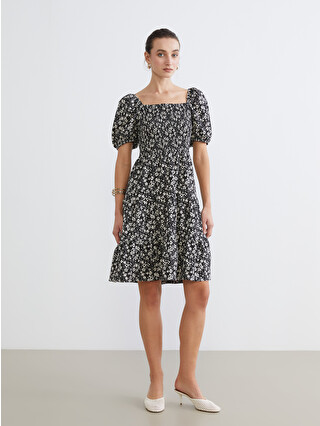 LCW Comfort Square Neck Floral Dress - S65223Z8-LQJ - LC Waikiki