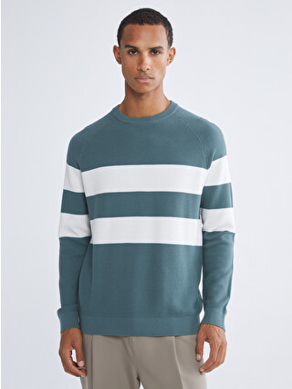 LCW Vision Striped crew-neck knit sweater for men. - S65426Z8-H7V