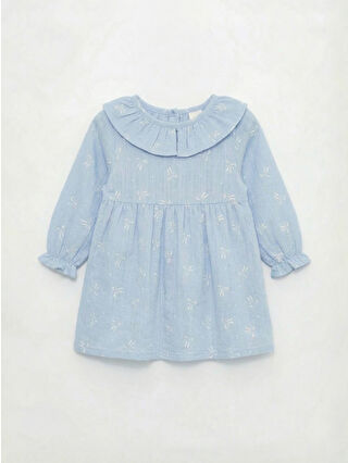 Açık Mavi Baskılı