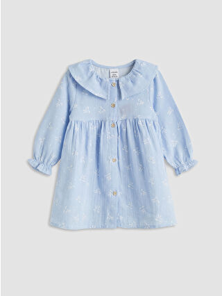 Açık Mavi Baskılı