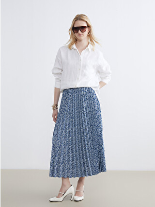 LCWAIKIKI Classic Elastic Waist Floral Pleated Skirt - S66868Z8