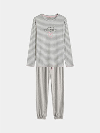 Grey Melange Printed