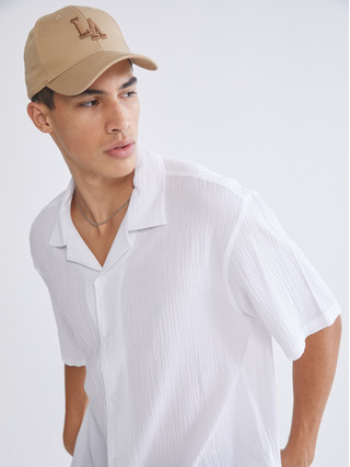 XSIDE Regular Fit Resort Collar Men's Basic Shirt - S67754Z8-Q6K