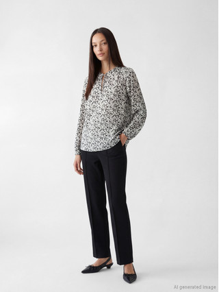 LCW EVERYDAY Tie Neck Floral Blouse - S67777Z8-LQJ | LC Waikiki
