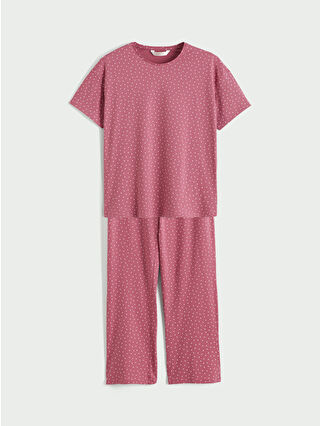 Açık Bordo Baskılı