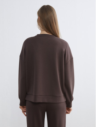 LCW Vision Kahverengi Soft Touch Oversize Kadın Sweatshirt