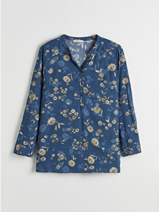 Açık Lacivert Baskılı