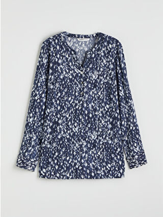 Koyu Lacivert Baskılı