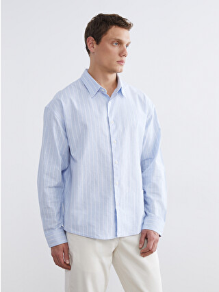 LCW Vision Relaxed Fit Striped Men's Shirt - S69916Z8-LEN - LC Waikiki
