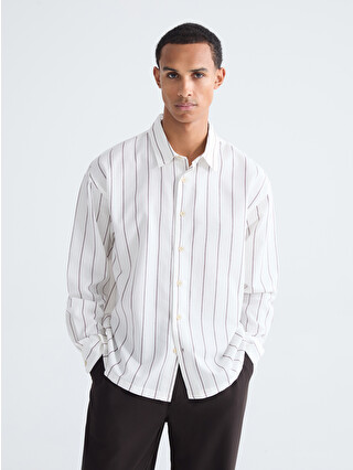 LCW Vision Relaxed Fit Striped Textured Men's Shirt - S69919Z8-LEW