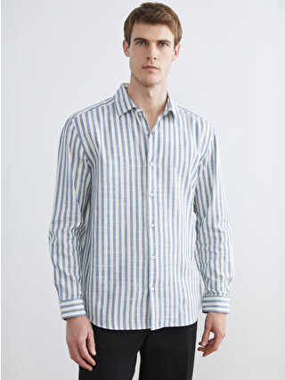 LCW Vision Regular Fit Striped Gabardine Men's Shirt - S69929Z8