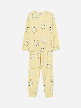 Açık Sarı Baskılı