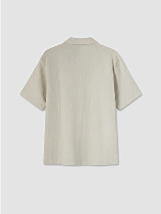 motoki tanaka linen100% シャツ XSIDE Cămașă Bărbați Muselină Loose Fit cu Guler Resort - S6AB29Z8