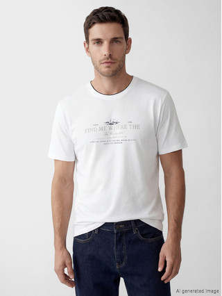 LCWAIKIKI Classic Crew Neck Printed Jersey Men's T-shirt