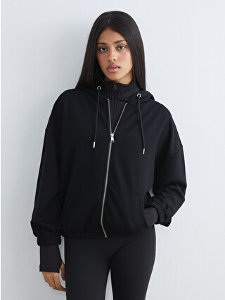 KOOR SPORT Hooded Oversize Women's Zippered Sweatshirt - S6AG03Z8