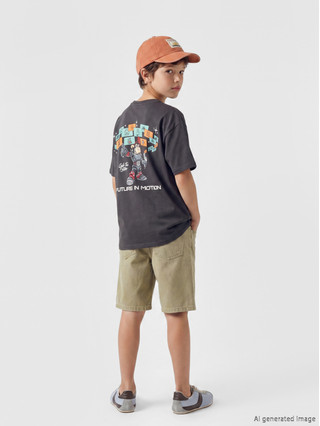 Kids 40's 染み込み Vintage Tシャツ デイビークロケット Kids 40's
